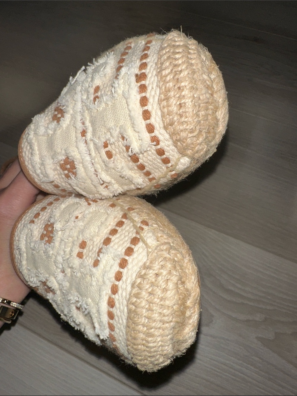 Tory Burch Cream and Tan Woven Espadrille Flats women size 6 - Picture 5 of 6